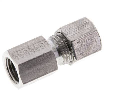 8S & M14x1.5 Stainless Steel Straight Cutting Fitting with Female Threads 630 bar ISO 8434-1