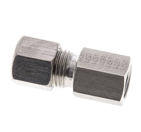 8S & M14x1.5 Stainless Steel Straight Cutting Fitting with Female Threads 630 bar ISO 8434-1