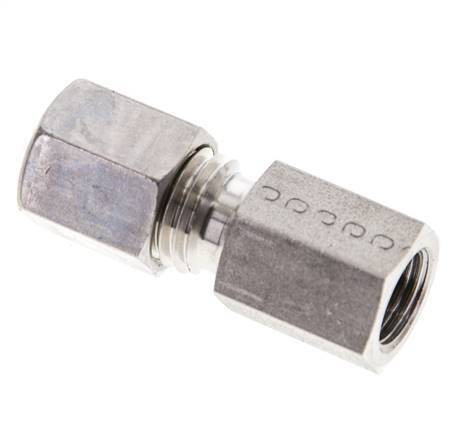 6L & M10x1 Stainless Steel Straight Compression Fitting with Female Threads 315 bar ISO 8434-1