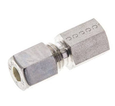 6L & M10x1 Stainless Steel Straight Compression Fitting with Female Threads 315 bar ISO 8434-1