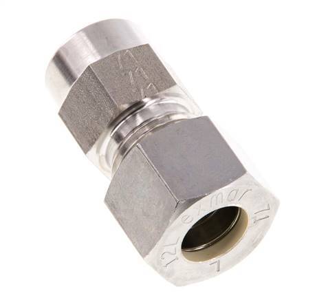 12L & G1/4'' Stainless Steel Straight Compression Fitting with Female Threads for Pressure Gauges 315 bar ISO 8434-1