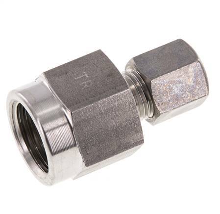 6S & G1/2'' Stainless Steel Straight Compression Fitting with Female Threads for Pressure Gauges 500 bar ISO 8434-1