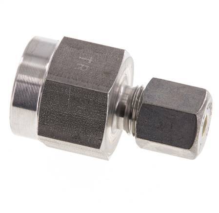 6S & G1/2'' Stainless Steel Straight Compression Fitting with Female Threads for Pressure Gauges 500 bar ISO 8434-1