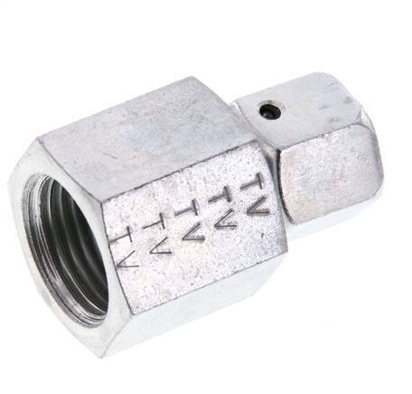 8S & G1/2'' Verzinktes Stahl-Drehgelenk mit Innengewinde für Druckmessgeräte 630 bar NBR-Dichtkonus ISO 8434-1