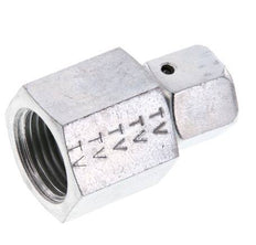 8S & G1/2'' Zink plated Steel Straight Swivel with Female Threads for Pressure Gauges 630 bar NBR Sealing Cone ISO 8434-1