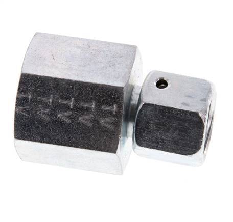 8S & G1/2'' Verzinktes Stahl-Drehgelenk mit Innengewinde für Druckmessgeräte 630 bar NBR-Dichtkonus ISO 8434-1
