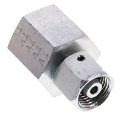 8S & G1/2'' Verzinktes Stahl-Drehgelenk mit Innengewinde für Druckmessgeräte 630 bar NBR-Dichtkonus ISO 8434-1
