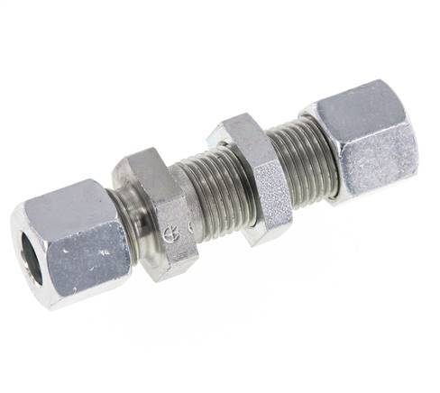 10L verzinkter Stahl Gerade Schneidverschraubung Schottwand 315 bar ISO 8434-1