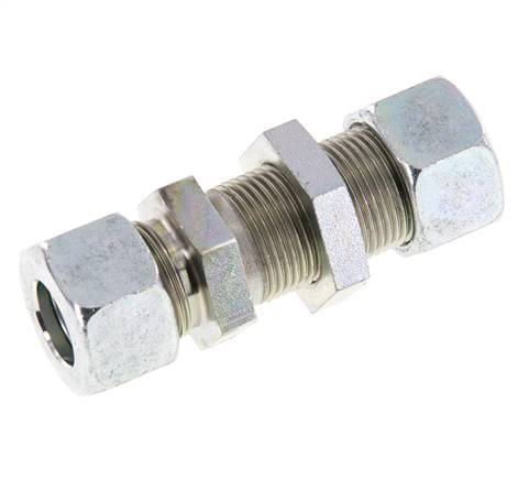 15L Zink plated Steel Straight Cutting Fitting Bulkhead 315 bar ISO 8434-1