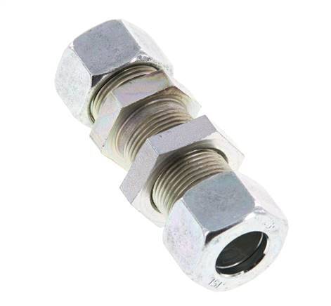 15L Zink plated Steel Straight Cutting Fitting Bulkhead 315 bar ISO 8434-1