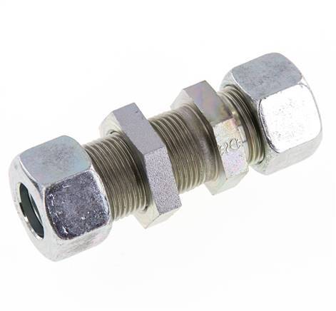 15L verzinkter Stahl Gerade Schneidverschraubung Schottwand 315 bar ISO 8434-1