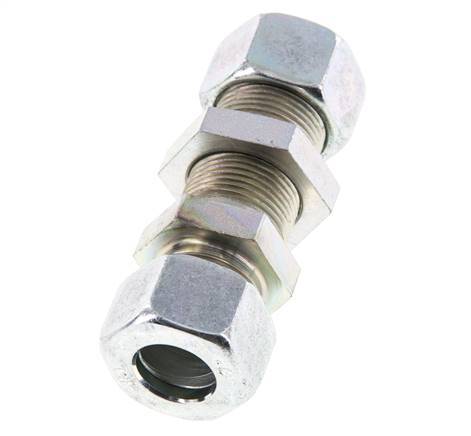 15L verzinkter Stahl Gerade Schneidverschraubung Schottwand 315 bar ISO 8434-1