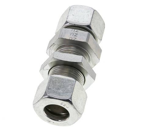20S Zink plated Steel Straight Cutting Fitting Bulkhead 400 bar ISO 8434-1