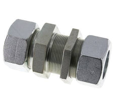 38S Zink plated Steel Straight Cutting Fitting Bulkhead 315 bar ISO 8434-1