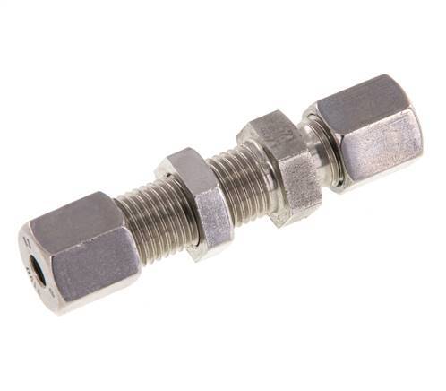 6S Gerade Schneidverschraubung aus Edelstahl Schottwand 630 bar ISO 8434-1