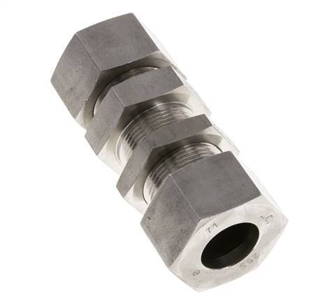 25S Gerade Schneidverschraubung aus Edelstahl Schottwand 400 bar ISO 8434-1