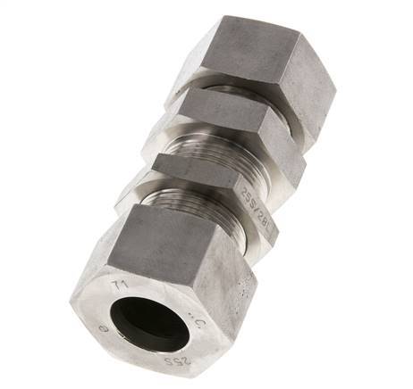 25S Gerade Schneidverschraubung aus Edelstahl Schottwand 400 bar ISO 8434-1