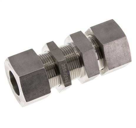 25S Gerade Schneidverschraubung aus Edelstahl Schottwand 400 bar ISO 8434-1