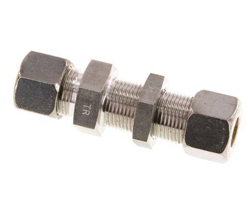 12S Edelstahl-Verschraubung mit gerader Verschraubung und Schott 400 bar ISO 8434-1