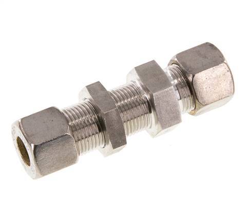 12S Edelstahl-Verschraubung mit gerader Verschraubung und Schott 400 bar ISO 8434-1