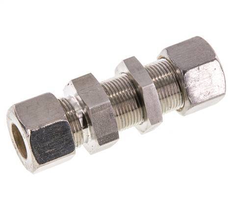 16S Edelstahl-Verschraubung mit gerader Verschraubung und Schott 400 bar ISO 8434-1