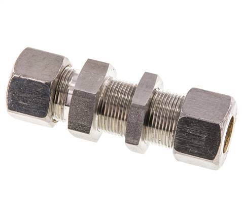 16S Edelstahl-Verschraubung mit gerader Verschraubung und Schott 400 bar ISO 8434-1