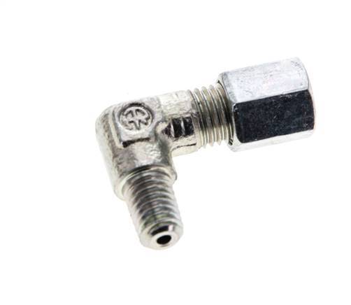 4LL & M6 (con) Verzinktes Stahl-Winkelstück mit Außengewinde 100 bar ISO 8434-1