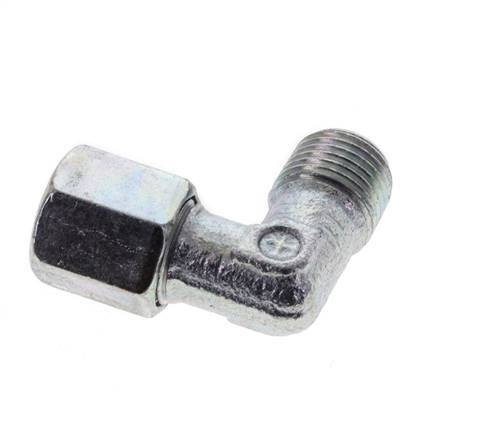 6LL & M10x1 (con) Zink plated Steel Elbow Cutting Fitting with Male Threads 100 bar ISO 8434-1 [2 Pieces]