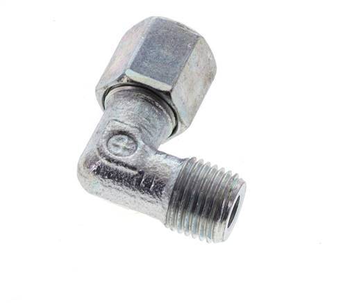 6LL & M10x1 (con) Zink plated Steel Elbow Cutting Fitting with Male Threads 100 bar ISO 8434-1 [2 Pieces]