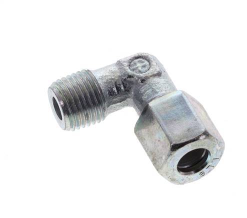 6LL & M10x1 (con) Zink plated Steel Elbow Cutting Fitting with Male Threads 100 bar ISO 8434-1 [2 Pieces]