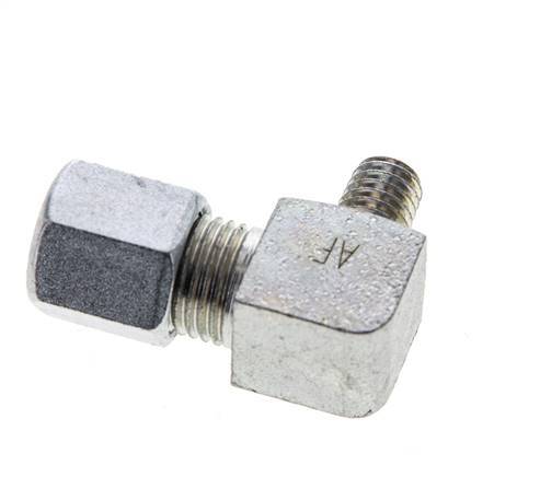 6LL & M6 (con) Verzinktes Stahl-Winkelstück mit Außengewinde 100 bar ISO 8434-1