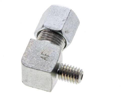 6LL & M6 (con) Verzinktes Stahl-Winkelstück mit Außengewinde 100 bar ISO 8434-1
