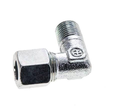 8LL & M10x1 (con) Verzinktes Stahl-Winkelstück mit Außengewinde 315 bar ISO 8434-1