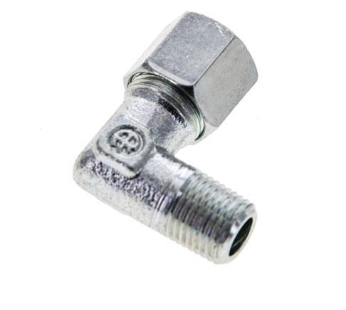 8LL & M10x1 (con) Verzinktes Stahl-Winkelstück mit Außengewinde 315 bar ISO 8434-1