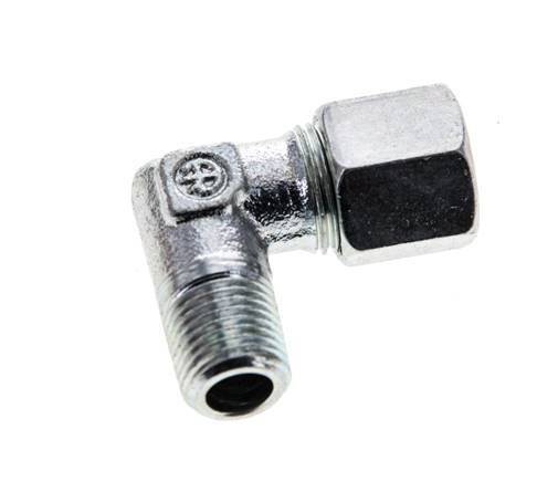 8LL & M10x1 (con) Verzinktes Stahl-Winkelstück mit Außengewinde 315 bar ISO 8434-1