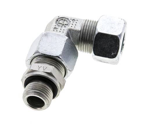 15L & M18x1.5 Zink plated Steel Elbow Cutting Fitting with Male Threads 315 bar Adjustable ISO 8434-1