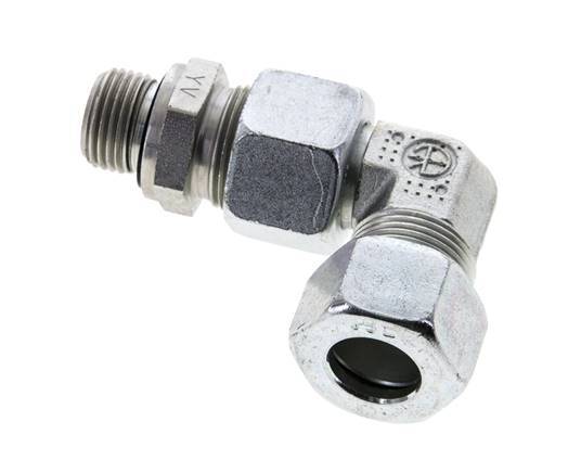 15L & M18x1.5 Zink plated Steel Elbow Cutting Fitting with Male Threads 315 bar Adjustable ISO 8434-1