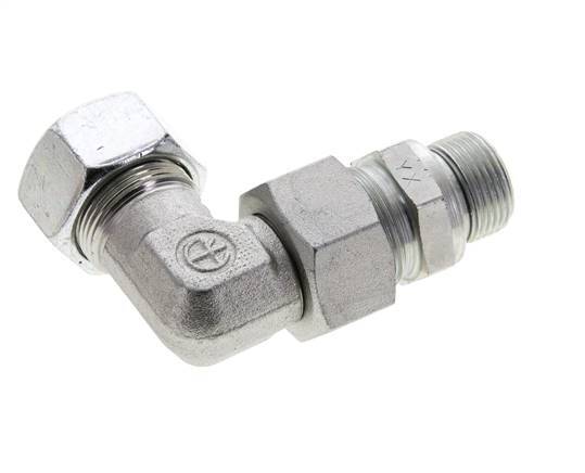 18L & M22x1.5 Zink plated Steel Elbow Cutting Fitting with Male Threads 315 bar Adjustable ISO 8434-1