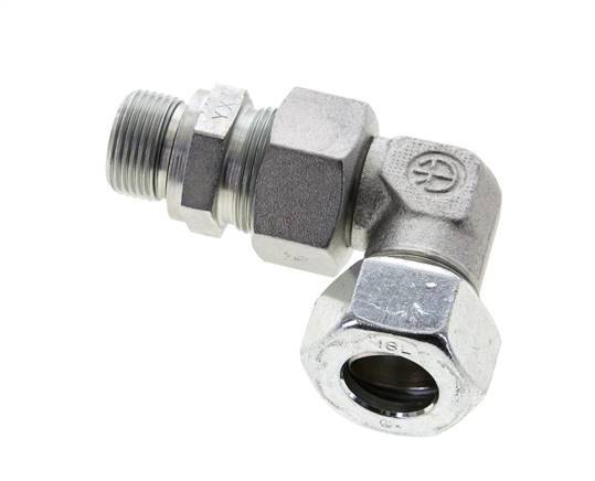 18L & M22x1.5 Zink plated Steel Elbow Cutting Fitting with Male Threads 315 bar Adjustable ISO 8434-1
