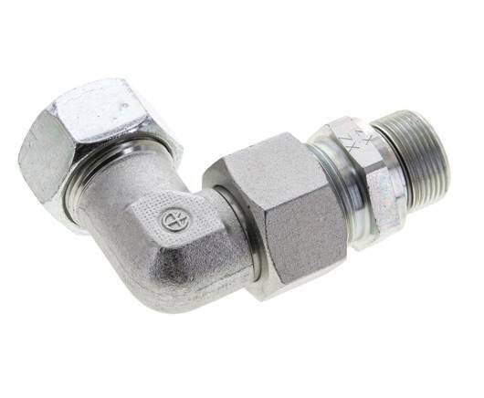 22L & M26x1.5 Zink plated Steel Elbow Cutting Fitting with Male Threads 160 bar Adjustable ISO 8434-1