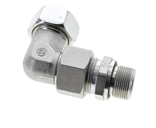 22L & M26x1.5 Zink plated Steel Elbow Cutting Fitting with Male Threads 160 bar Adjustable ISO 8434-1