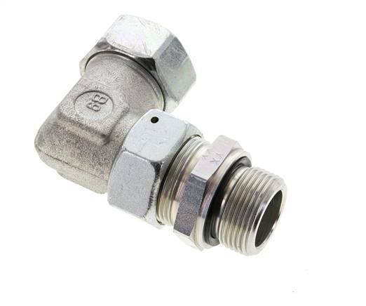 28L & M33x2 Zink plated Steel Elbow Cutting Fitting with Male Threads 160 bar Adjustable ISO 8434-1