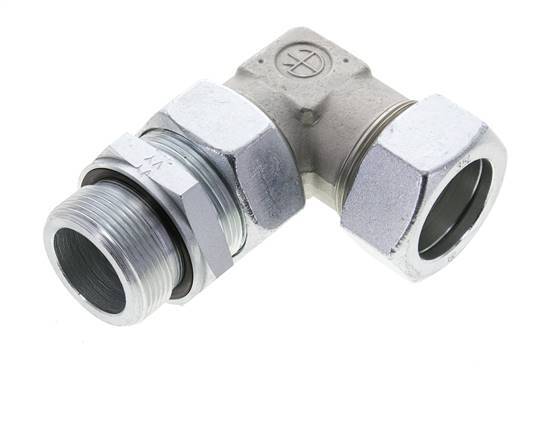 35L & M42x2 Zink plated Steel Elbow Cutting Fitting with Male Threads 160 bar Adjustable ISO 8434-1