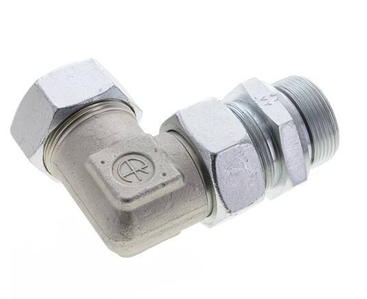 35L & M42x2 Zink plated Steel Elbow Cutting Fitting with Male Threads 160 bar Adjustable ISO 8434-1