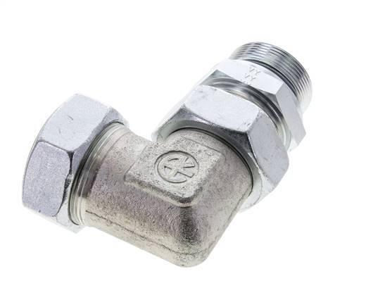 42L & M48x2 Zink plated Steel Elbow Cutting Fitting with Male Threads 160 bar Adjustable ISO 8434-1