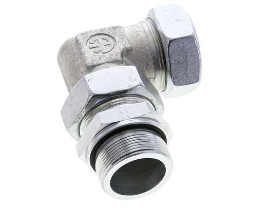 42L & M48x2 Zink plated Steel Elbow Cutting Fitting with Male Threads 160 bar Adjustable ISO 8434-1