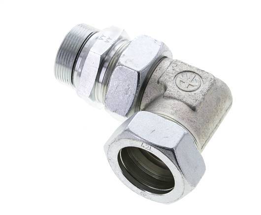 42L & M48x2 Zink plated Steel Elbow Cutting Fitting with Male Threads 160 bar Adjustable ISO 8434-1