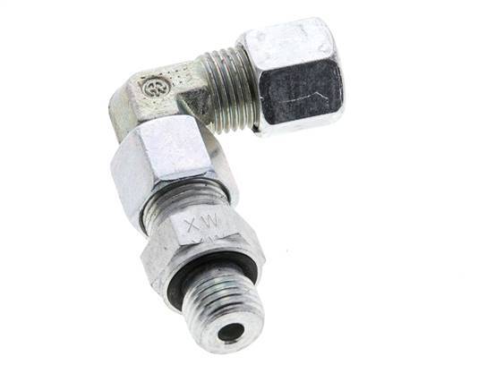 8S & M14x1.5 Zink plated Steel Elbow Cutting Fitting with Male Threads 630 bar Adjustable ISO 8434-1