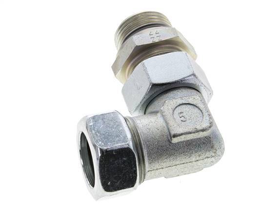 28L & G1'' Zink plated Steel Elbow Cutting Fitting with Male Threads 160 bar Adjustable ISO 8434-1