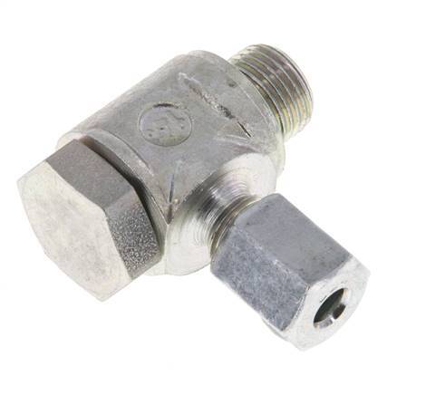 4LL & G1/8'' Verzinkter Stahl-Drehgelenk-Schneidfitting mit Außengewinde 100 bar Drehbar ISO 8434-1